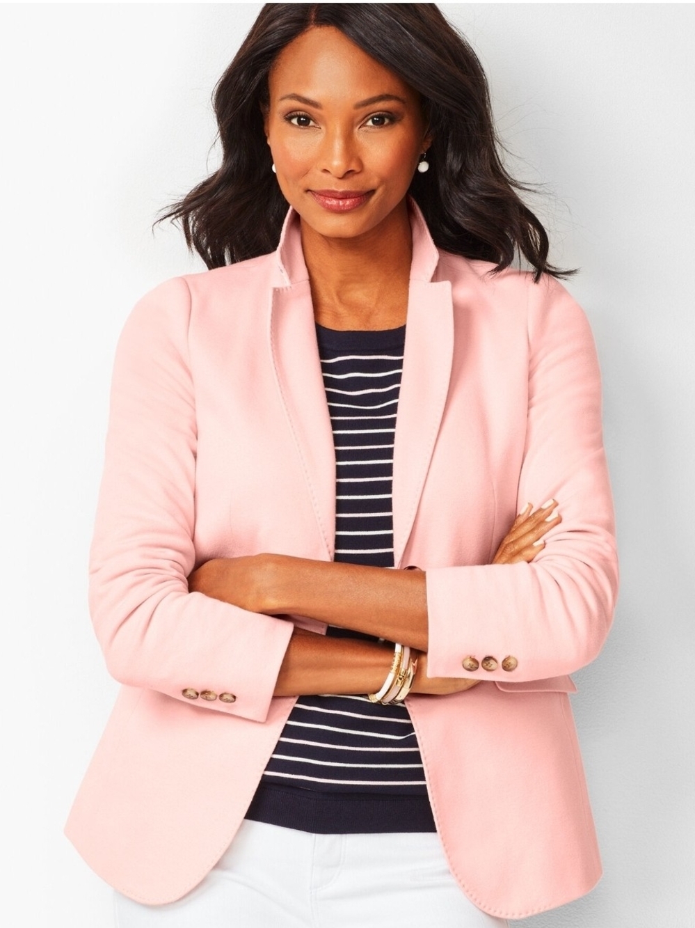 14 Talbot's Aberdeen Pink Women's Tailored Blazer - Classic Structured Jacket